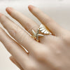 Oro Laminado Elegant Ring, Gold Filled Style Shell and Star Design, Polished, Golden Finish, 01.163.0013 (One size fits all)