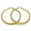 Oro Laminado Large Hoop, Gold Filled Style Hollow Design, Diamond Cutting Finish, Golden Finish, 02.163.0408.50