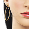 Oro Laminado Medium Hoop, Gold Filled Style Hollow Design, Diamond Cutting Finish, Golden Finish, 02.163.0409.40