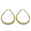 Oro Laminado Large Hoop, Gold Filled Style Diamond Cutting Finish, Golden Finish, 02.170.0280.45