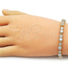 Oro Laminado Tennis Bracelet, Gold Filled Style with White Cubic Zirconia, Polished, Golden Finish, 03.266.0040.08