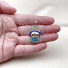 Oro Laminado Fancy Pendant, Gold Filled Style with White Cubic Zirconia, Blue Enamel Finish, Golden Finish, 05.284.0021.2