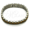 Stainless Steel Solid Bracelet, Polished, Two Tone, 03.435.0007.1.08