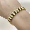 Stainless Steel Solid Bracelet, Polished, Golden Finish, 03.435.0007.2.08 (12 MM Thickness, 8 Inches Length)