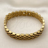 Stainless Steel Solid Bracelet, Polished, Golden Finish, 03.435.0007.2.08 (12 MM Thickness, 8 Inches Length)