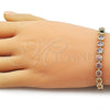 Oro Laminado Tennis Bracelet, Gold Filled Style with Multicolor Cubic Zirconia, Polished, Golden Finish, 03.283.0462.2.07 (Thickness, 7 Inches Length)