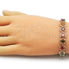 Oro Laminado Tennis Bracelet, Gold Filled Style with Multicolor Cubic Zirconia, Polished, Golden Finish, 03.283.0510.08 (Thickness, 8 Inches Length)