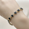 Oro Laminado Tennis Bracelet, Gold Filled Style with Black Cubic Zirconia, Polished, Golden Finish, 03.283.0516.1.07