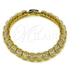 Oro Laminado Tennis Bracelet, Gold Filled Style with White Cubic Zirconia, Polished, Golden Finish, 03.283.0538.07