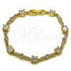 Oro Laminado Tennis Bracelet, Gold Filled Style with White Cubic Zirconia, Polished, Golden Finish, 03.283.0539.07