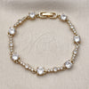 Oro Laminado Tennis Bracelet, Gold Filled Style with White Cubic Zirconia, Polished, Golden Finish, 03.283.0539.07 (06 MM Thickness, 7 Inches Length)