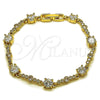 Oro Laminado Tennis Bracelet, Gold Filled Style with White Cubic Zirconia, Polished, Golden Finish, 03.283.0539.07 (06 MM Thickness, 7 Inches Length)