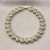 Oro Laminado Tennis Bracelet, Gold Filled Style with White Cubic Zirconia, Polished, Golden Finish, 03.283.0544.07