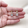Oro Laminado Stud Earring, Gold Filled Style with White Cubic Zirconia, Polished, Golden Finish, 02.283.0312