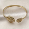 Oro Laminado Individual Bangle, Gold Filled Style Shell Design, Diamond Cutting Finish, Golden Finish, 07.413.0003