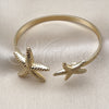 Oro Laminado Individual Bangle, Gold Filled Style Star Design, Diamond Cutting Finish, Golden Finish, 07.413.0004