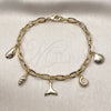 Oro Laminado Charm Bracelet, Gold Filled Style Shell Design, Polished, Golden Finish, 04.63.1449.07