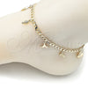 Oro Laminado Charm Anklet , Gold Filled Style Shell Design, Polished, Golden Finish, 03.63.2299.10