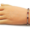 Oro Laminado Tennis Bracelet, Gold Filled Style with Garnet and White Cubic Zirconia, Polished, Golden Finish, 03.266.0056.1.07