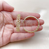 Oro Laminado Huggie Hoop, Gold Filled Style Filigree Design, with White Cubic Zirconia, Polished, Golden Finish, 02.204.0064.35