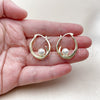 Oro Laminado Small Hoop, Gold Filled Style Ball Design, with Ivory Pearl, Polished, Golden Finish, 02.213.0847.22