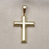 Oro Laminado Religious Pendant, Gold Filled Style Cross Design, Polished, Golden Finish, 05.213.0182