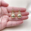Oro Laminado Stud Earring, Gold Filled Style Ball and Hollow Design, Polished, Golden Finish, 02.213.0850