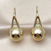 Oro Laminado Stud Earring, Gold Filled Style Ball and Hollow Design, Polished, Golden Finish, 02.213.0850