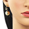 Oro Laminado Stud Earring, Gold Filled Style Ball and Hollow Design, Polished, Golden Finish, 02.213.0851