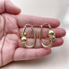 Oro Laminado Small Hoop, Gold Filled Style Ball Design, Polished, Golden Finish, 02.213.0854.25