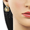 Oro Laminado Stud Earring, Gold Filled Style Ball Design, Polished, Golden Finish, 02.213.0857