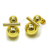 Oro Laminado Stud Earring, Gold Filled Style Ball and Hollow Design, Polished, Golden Finish, 02.213.0859