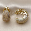 Oro Laminado Huggie Hoop, Gold Filled Style with White Cubic Zirconia, Polished, Golden Finish, 02.283.0318.25