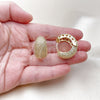 Oro Laminado Huggie Hoop, Gold Filled Style with White Cubic Zirconia, Polished, Golden Finish, 02.283.0318.25