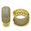 Oro Laminado Huggie Hoop, Gold Filled Style with White Cubic Zirconia, Polished, Golden Finish, 02.283.0319.25