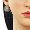 Oro Laminado Huggie Hoop, Gold Filled Style with White Cubic Zirconia, Polished, Golden Finish, 02.283.0321.22