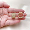 Oro Laminado Huggie Hoop, Gold Filled Style with White Cubic Zirconia, Polished, Golden Finish, 02.283.0321.22