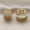 Oro Laminado Huggie Hoop, Gold Filled Style with White Cubic Zirconia, Polished, Golden Finish, 02.283.0321.22