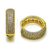 Oro Laminado Huggie Hoop, Gold Filled Style with White Cubic Zirconia, Polished, Golden Finish, 02.283.0328.25