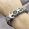 Stainless Steel Fancy Bracelet, Anchor and Square Franco Design, Polished, Steel Finish, 03.439.0002.09