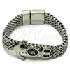 Stainless Steel Fancy Bracelet, Anchor and Square Franco Design, Polished, Steel Finish, 03.439.0002.09