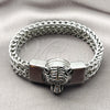 Stainless Steel Fancy Bracelet, Square Franco Design, Polished, Steel Finish, 03.439.0007.09 (12 MM Thickness, 9 Inches Length)