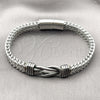 Stainless Steel Fancy Bracelet, Infinite and Square Franco Design, Polished, Steel Finish, 03.439.0010.09