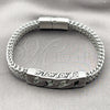 Stainless Steel Fancy Bracelet, Miami Cuban and Square Franco Design, Polished, Steel Finish, 03.439.0011.09