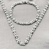 Stainless Steel Necklace and Bracelet, Polished, Steel Finish, 06.440.0002