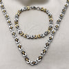 Stainless Steel Necklace and Bracelet, Polished, Two Tone, 06.440.0002.1