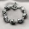 Stainless Steel Solid Bracelet, Skull Design, Polished, Steel Finish, 03.441.0001.09