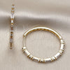 Oro Laminado Huggie Hoop, Gold Filled Style Baguette Design, with White Cubic Zirconia, Polished, Golden Finish, 02.204.0066.40