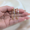 Oro Laminado Huggie Hoop, Gold Filled Style Baguette Design, with White Cubic Zirconia, Polished, Golden Finish, 02.204.0066.40
