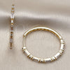 Oro Laminado Huggie Hoop, Gold Filled Style Baguette Design, with White Cubic Zirconia, Polished, Golden Finish, 02.204.0066.40